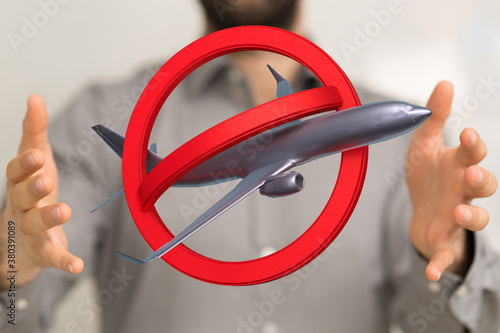 Stop airplane sign. Sign of...