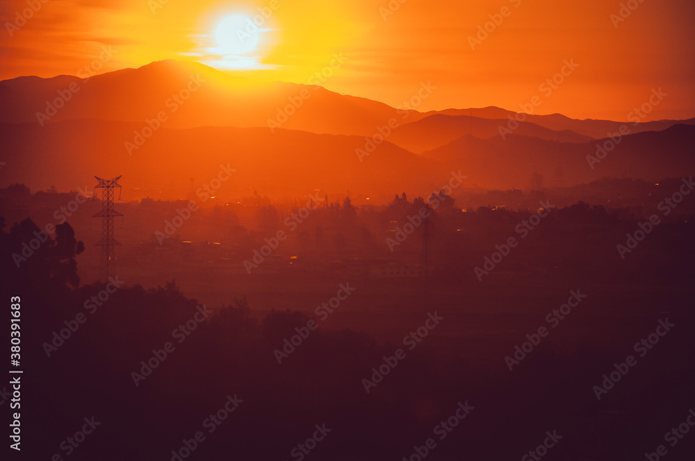 Fototapeta premium sunset in the mountains