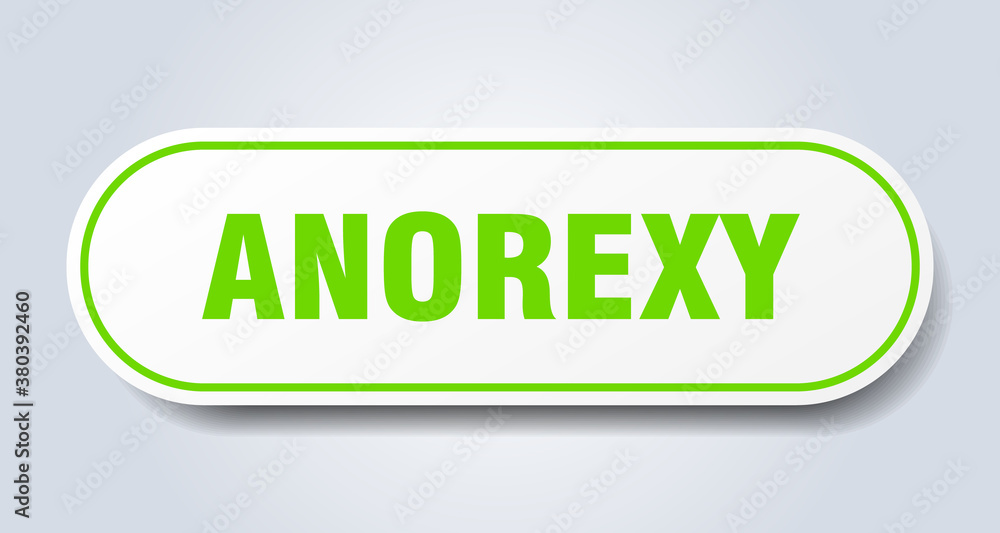 anorexy sign. rounded isolated button. white sticker anorexy sign. rounded isolated button. white sticker