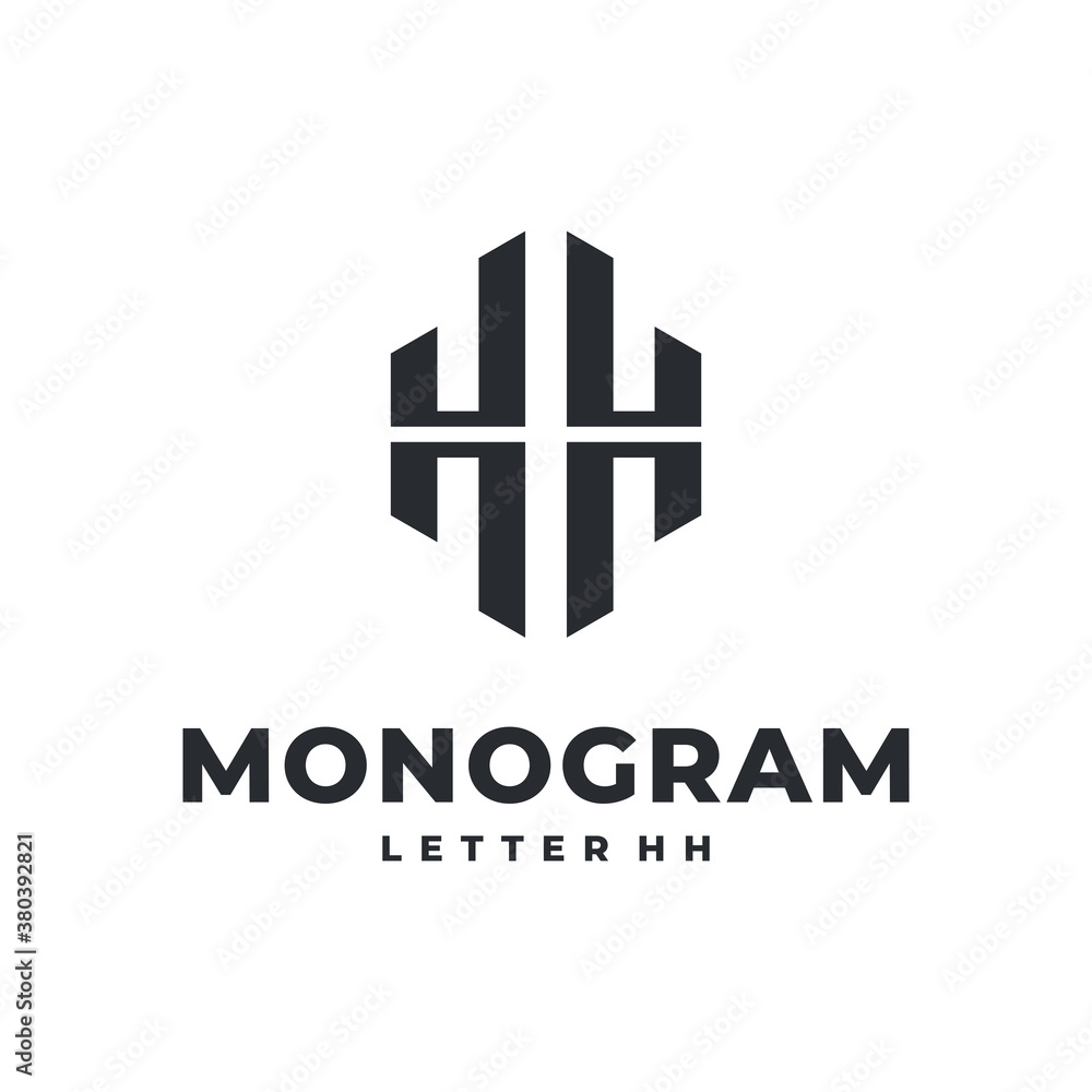 Obraz premium H logo vector modern simple geometric design with white background