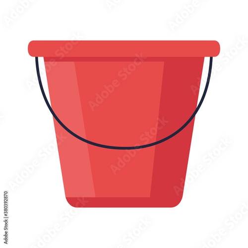 construction red bucket design of working maintenance workshop and repairing theme Vector illustration