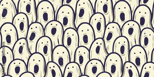 Pattern with horrible ghost for halloween holiday