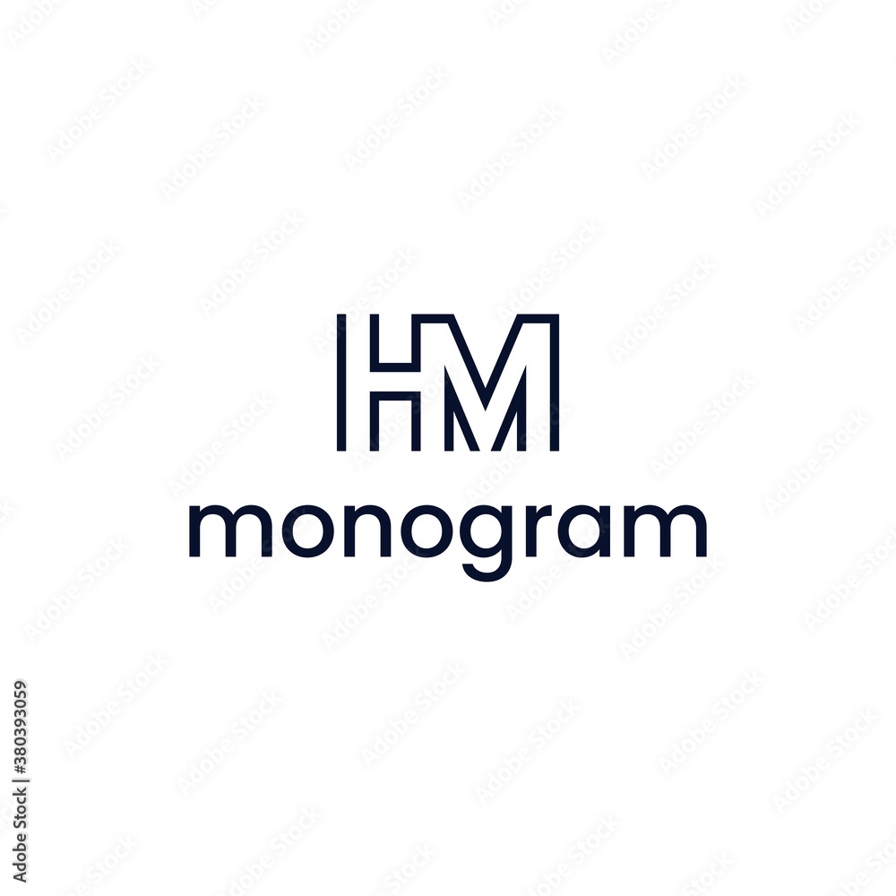 monogram logo vector with letters H and M design