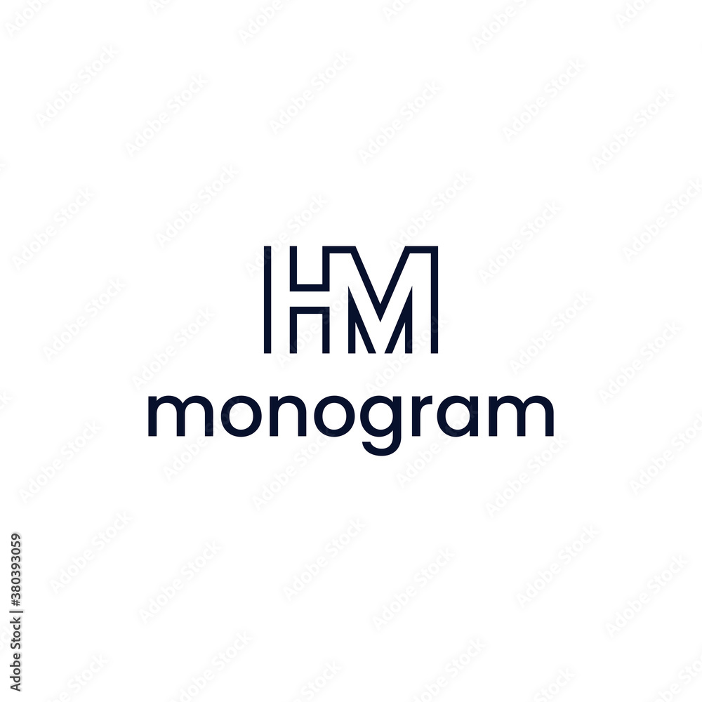 monogram logo vector with letters H and M design monogram logo vector with letters H and M design