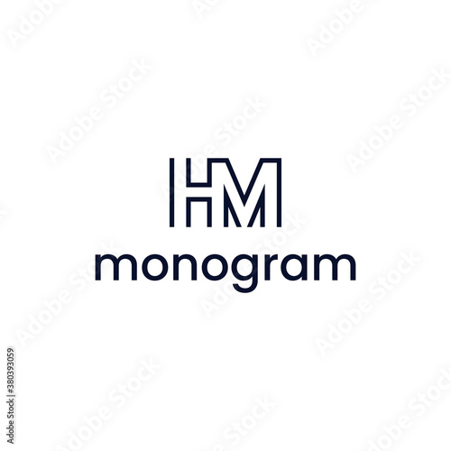 monogram logo vector with letters H and M design
