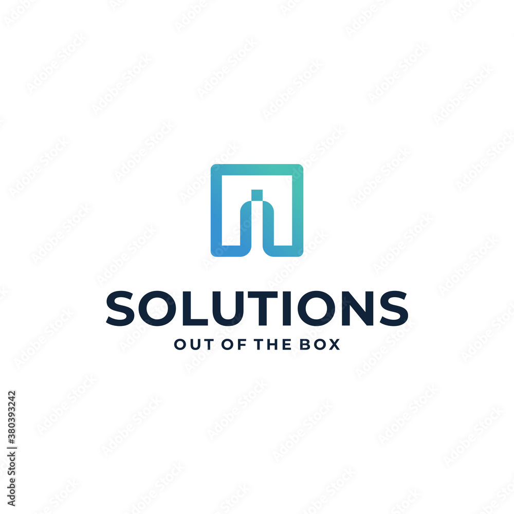 solution box logo vector modern simple design with white background solution box logo vector modern simple design with white background