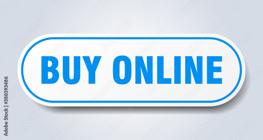 buy online sign. rounded isolated button. white sticker buy online sign. rounded isolated button. white sticker