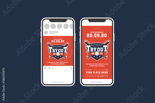 Basseball Tryout Social Media Template