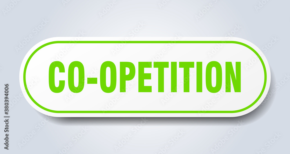 co-opetition sign. rounded isolated button. white sticker co-opetition sign. rounded isolated button. white sticker