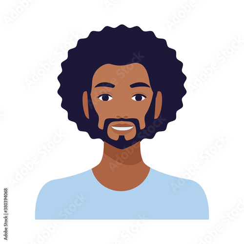 afro man with beard avatar character