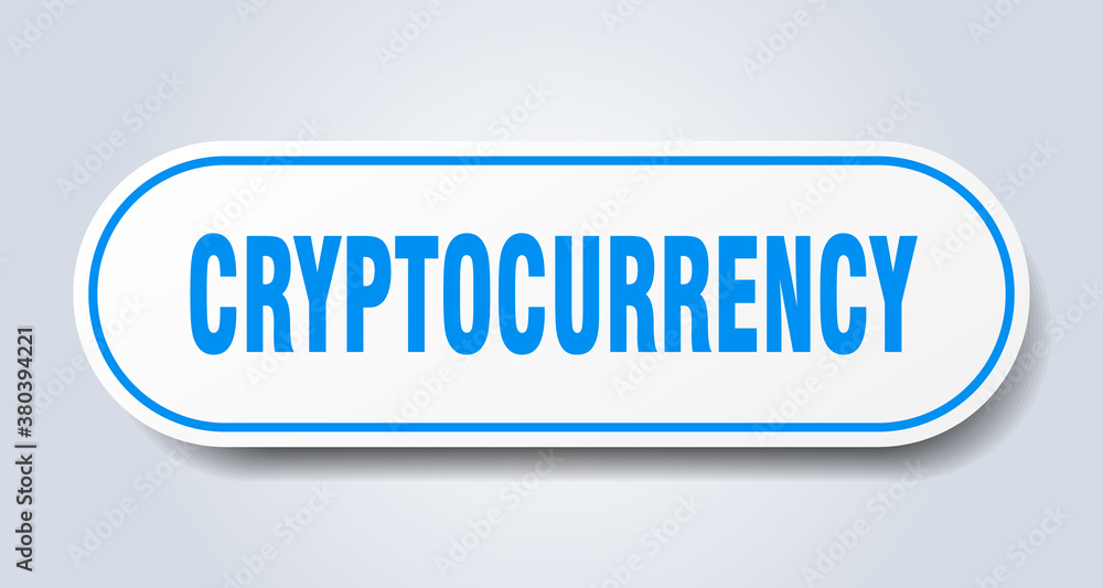 cryptocurrency sign. rounded isolated button. white sticker