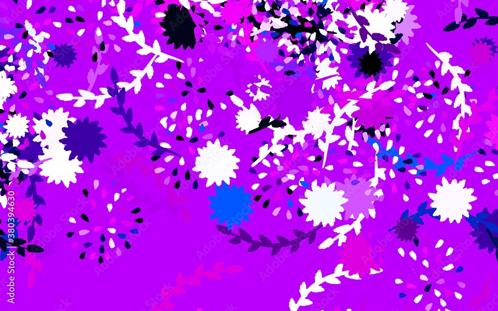 Light Purple vector natural artwork with flowers Light Purple vector natural artwork with flowers