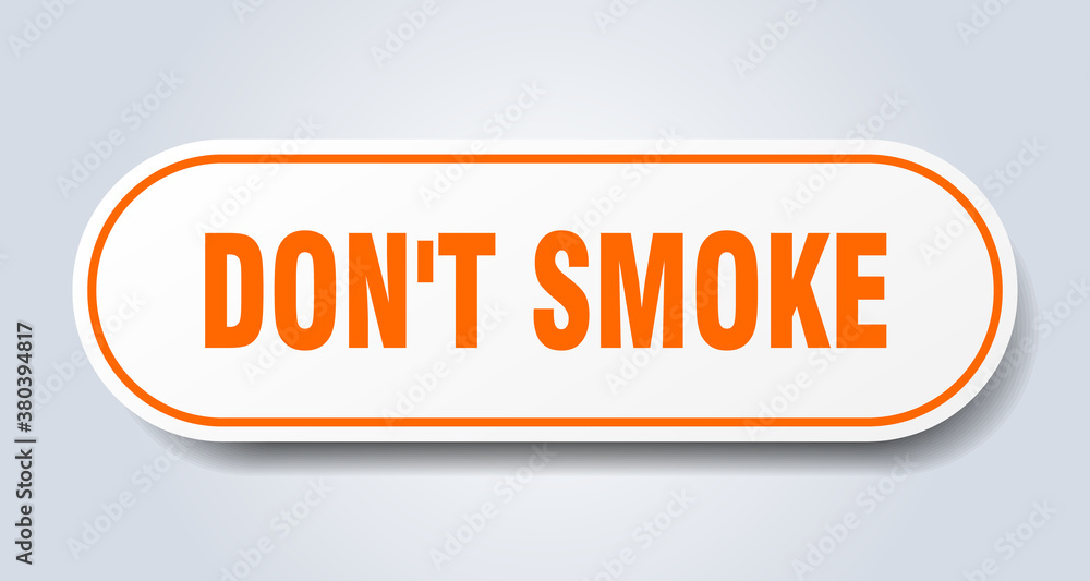 don't smoke sign. rounded isolated button. white sticker