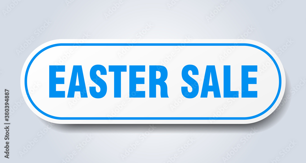 easter sale sign. rounded isolated button. white sticker