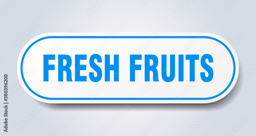 fresh fruits sign. rounded isolated button. white sticker