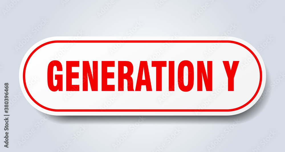 generation y sign. rounded isolated button. white sticker generation y sign. rounded isolated button. white sticker