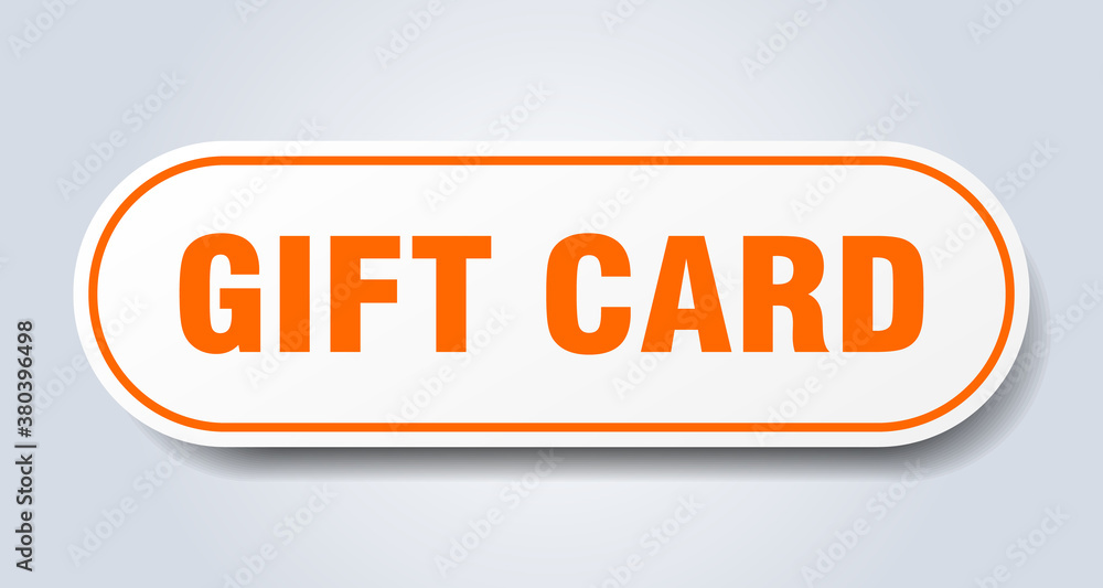 gift card sign. rounded isolated button. white sticker gift card sign. rounded isolated button. white sticker