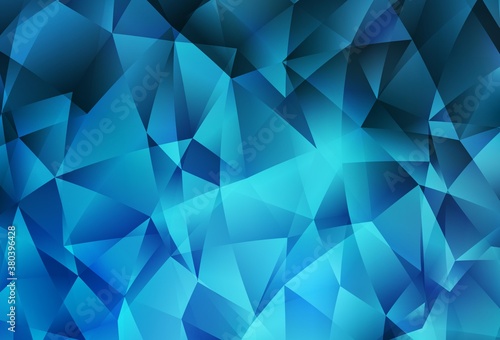 Light BLUE vector shining triangular backdrop.