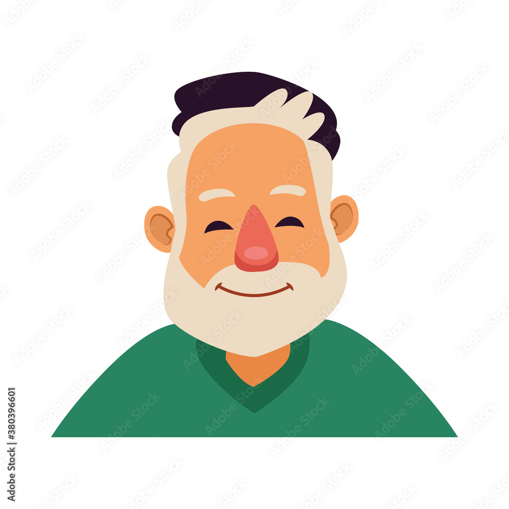 old man wearing beret active senior character