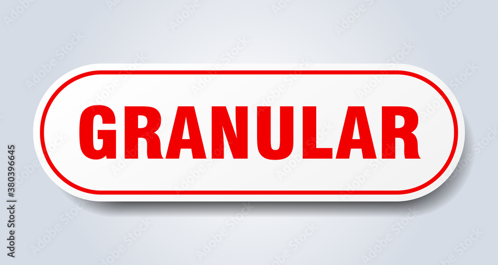 granular sign. rounded isolated button. white sticker granular sign. rounded isolated button. white sticker