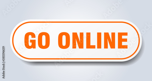 go online sign. rounded isolated button. white sticker
