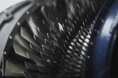 Bild auf Leinwand Aircraft engine propeller of a turbo jet engine.