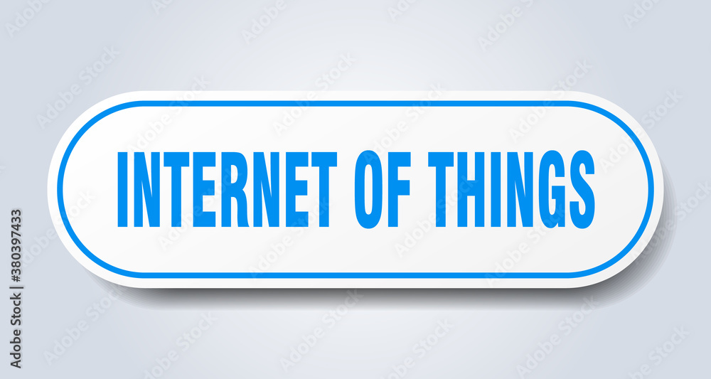 internet of things sign. rounded isolated button. white sticker