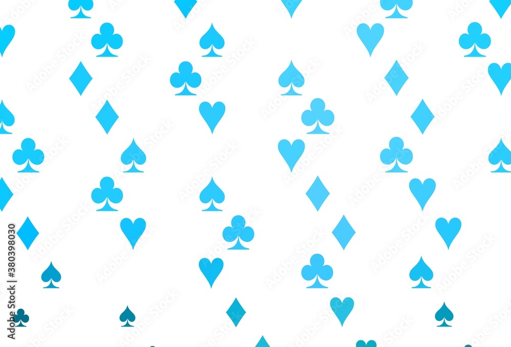 Light BLUE vector background with cards signs. Light BLUE vector background with cards signs.