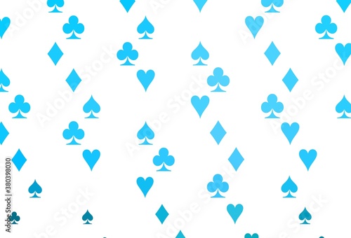 Light BLUE vector background with cards signs.
