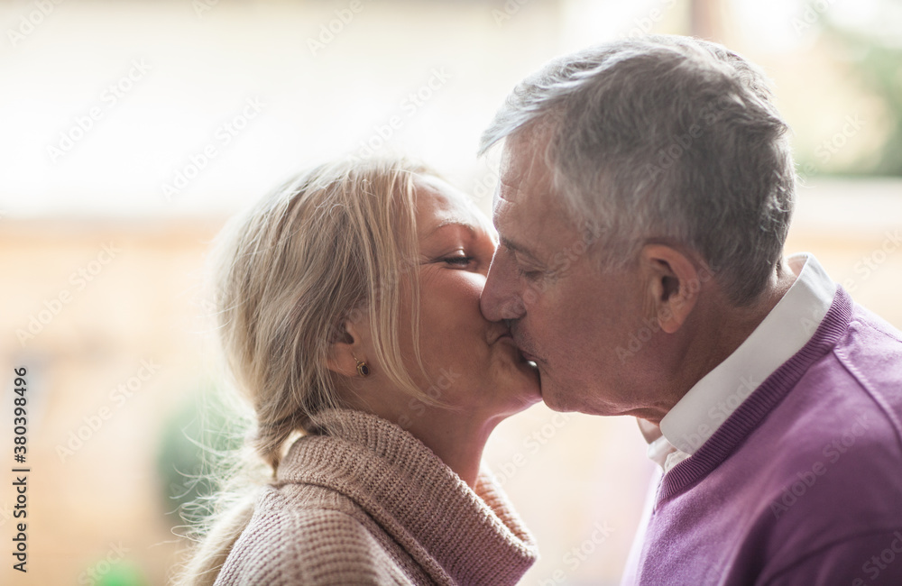 Senior Couple Kissing Senior Couple Kissing