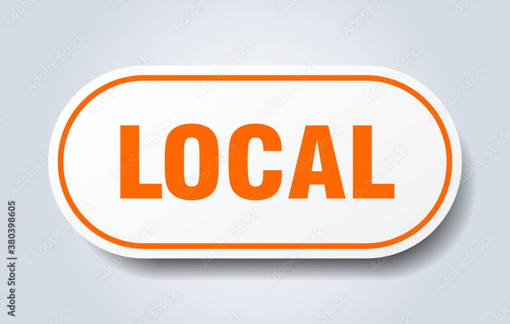 local sign. rounded isolated button. white sticker local sign. rounded isolated button. white sticker