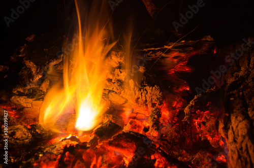 embers burn down in a hardwood fire