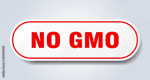 no gmo sign. rounded isolated button. white sticker