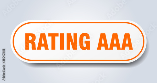 rating aaa sign. rounded isolated button. white sticker