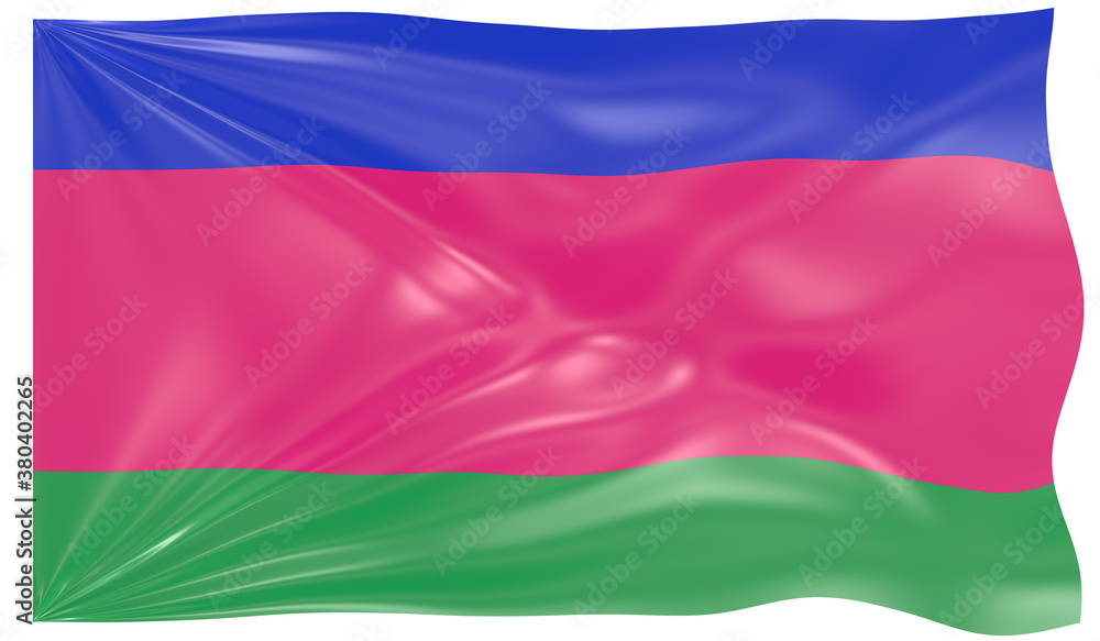 Fototapeta premium 3d Illustration of a Waving Flag of Kuban