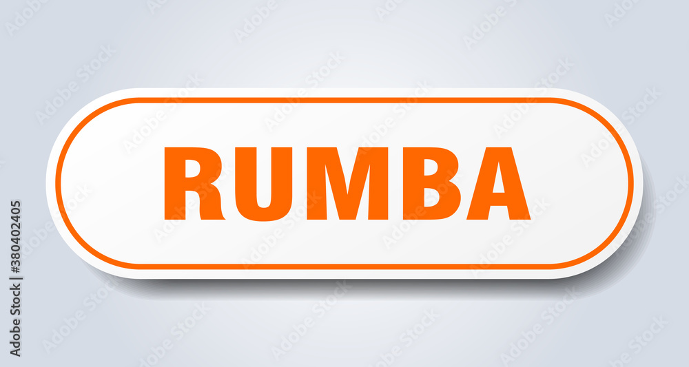 rumba sign. rounded isolated button. white sticker rumba sign. rounded isolated button. white sticker