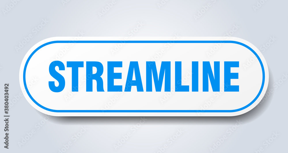 streamline sign. rounded isolated button. white sticker streamline sign. rounded isolated button. white sticker