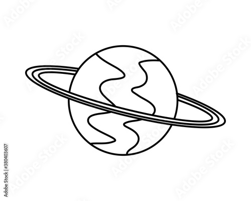 saturn planet space isolated icon