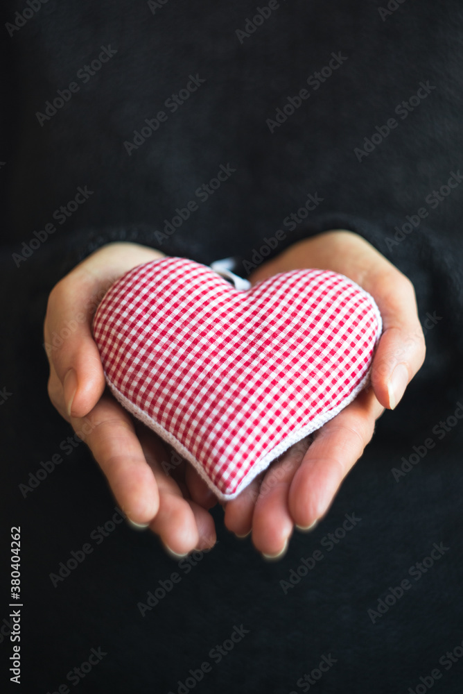 Female hands holding heart Female hands holding heart