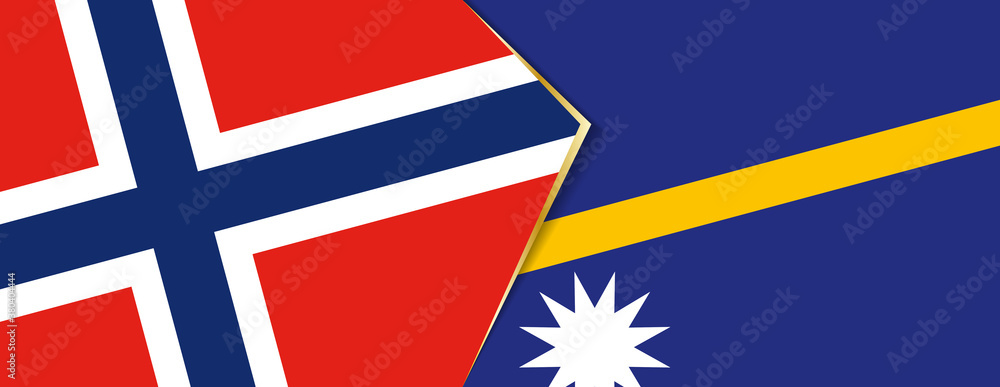 Norway and Nauru flags, two vector flags.