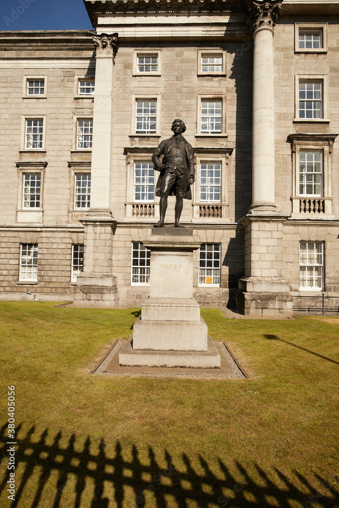 The exterior of Trinity College in Dublin, Ireland