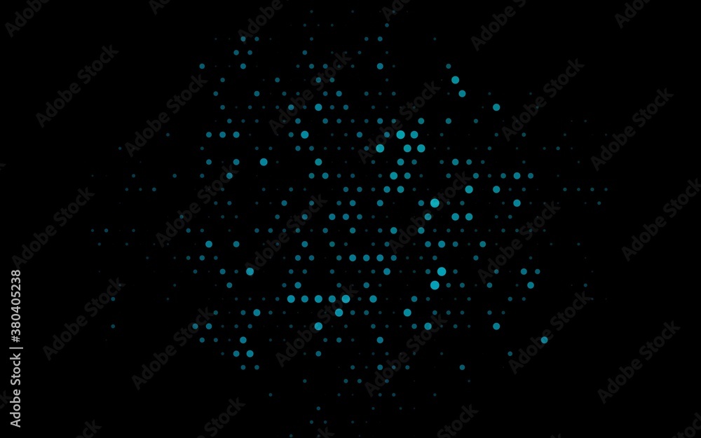 Dark BLUE vector layout with circle shapes. Blurred bubbles on abstract background with colorful gradient. Design for business adverts.