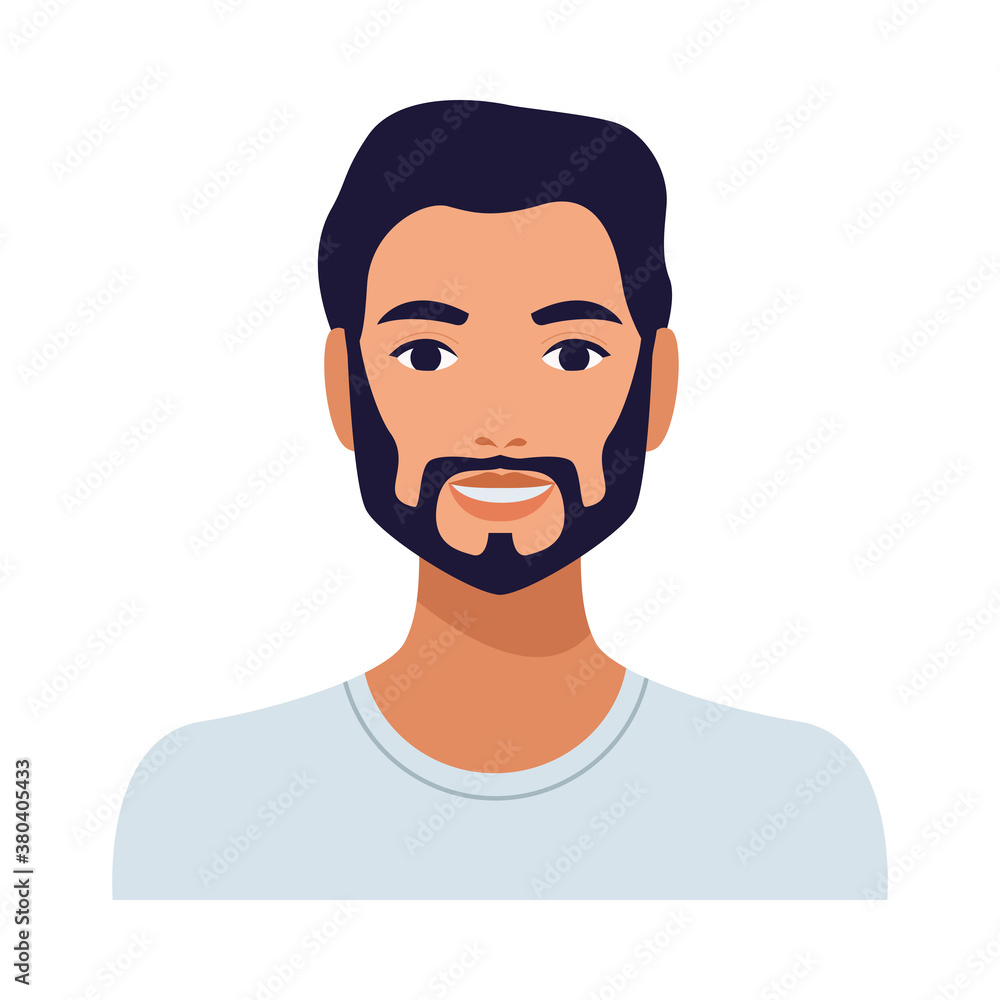 man with beard avatar character isolated icon man with beard avatar character isolated icon