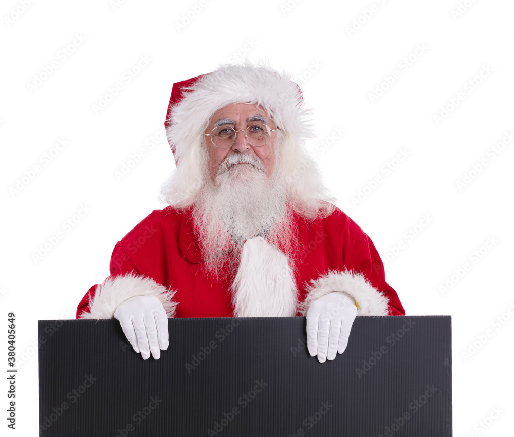 Naklejka premium Santa Claus with a sign