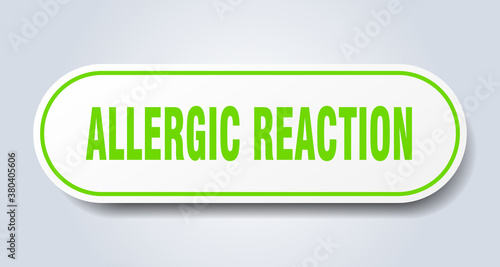 allergic reaction sign. rounded isolated button. white sticker