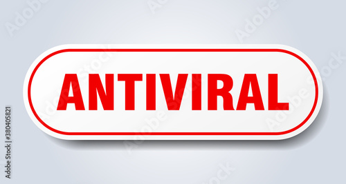 antiviral sign. rounded isolated button. white sticker