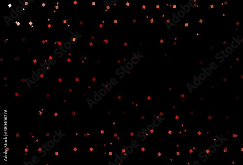 Dark Red vector background with triangles, circles, cubes.