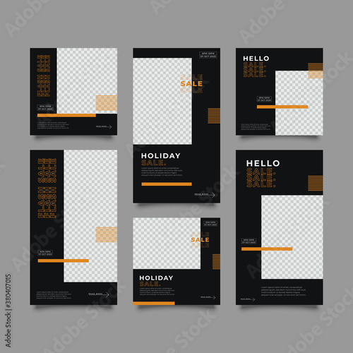 Design backgrounds for social media banner.Set of instagram stories and post frame templates.Vector cover. Mock up for personal blog or shop.Layout for promotion.