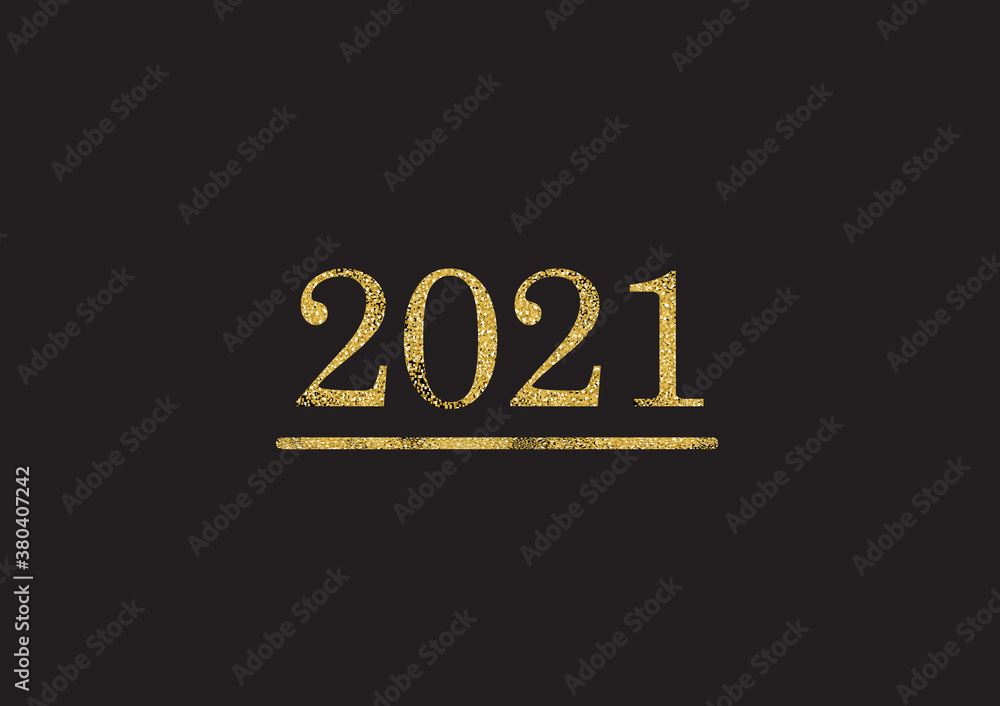 Vector illustration of gold numbers 2021 on a dark background. New Year and Christmas concept Vector illustration of gold numbers 2021 on a dark background. New Year and Christmas concept