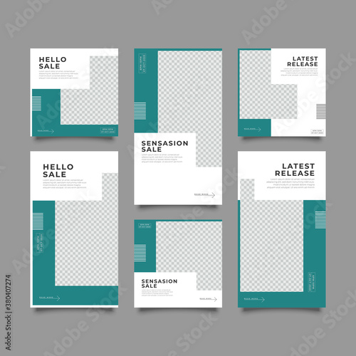 Trendy editable template for social networks stories and posts, vector illustration. Design backgrounds for social media